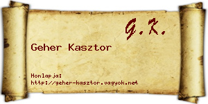 Geher Kasztor névjegykártya
